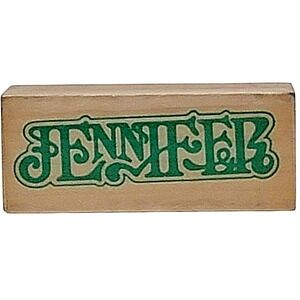 VTG All Night Media Jennifer Name Rubber Stamp 1"x2.5" Personalized Wood Mounted
